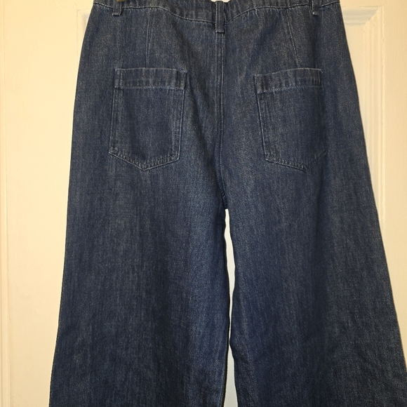 NWOT Amanda Uprichard Thalia Wide-Leg True Blue Denim Trousers | Sz Medium - Picture 10 of 16